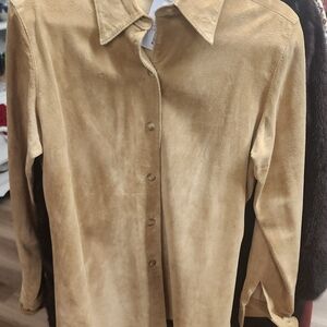 Alfani Beige Suede Shirt